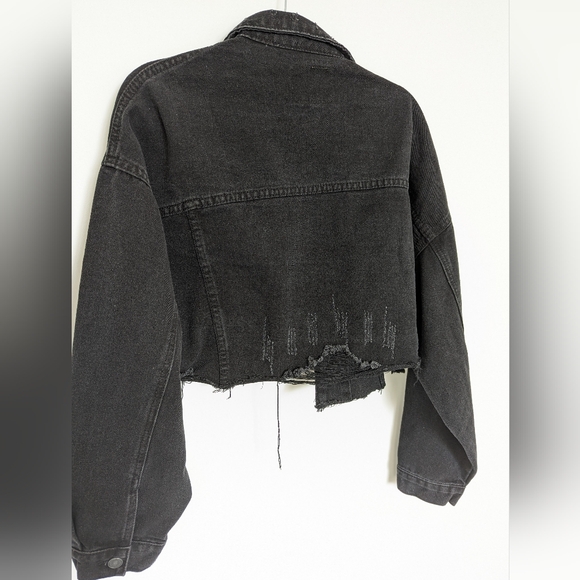 Crop black jean jacket - Picture 6 of 6